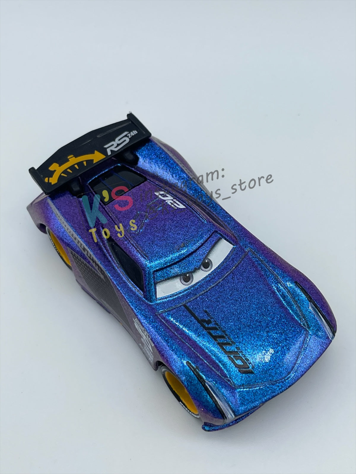 PRE-OWNED / LOOSE DISNEY PIXAR CARS 1:55 BY MATTEL - "RS 24H ENDURANCE RACE JACKSON STORM" RS 24H ENDURANCE RACE SERIES - MINT CONDITION
