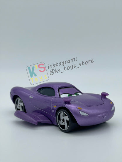 PRE-OWNED / LOOSE DELUXE DISNEY PIXAR CARS BY MATTEL - "HOLLEY SHIFTWELL WITH WINGS" CARS 2 PALACE CHAOS SERIES - MINT CONDITION