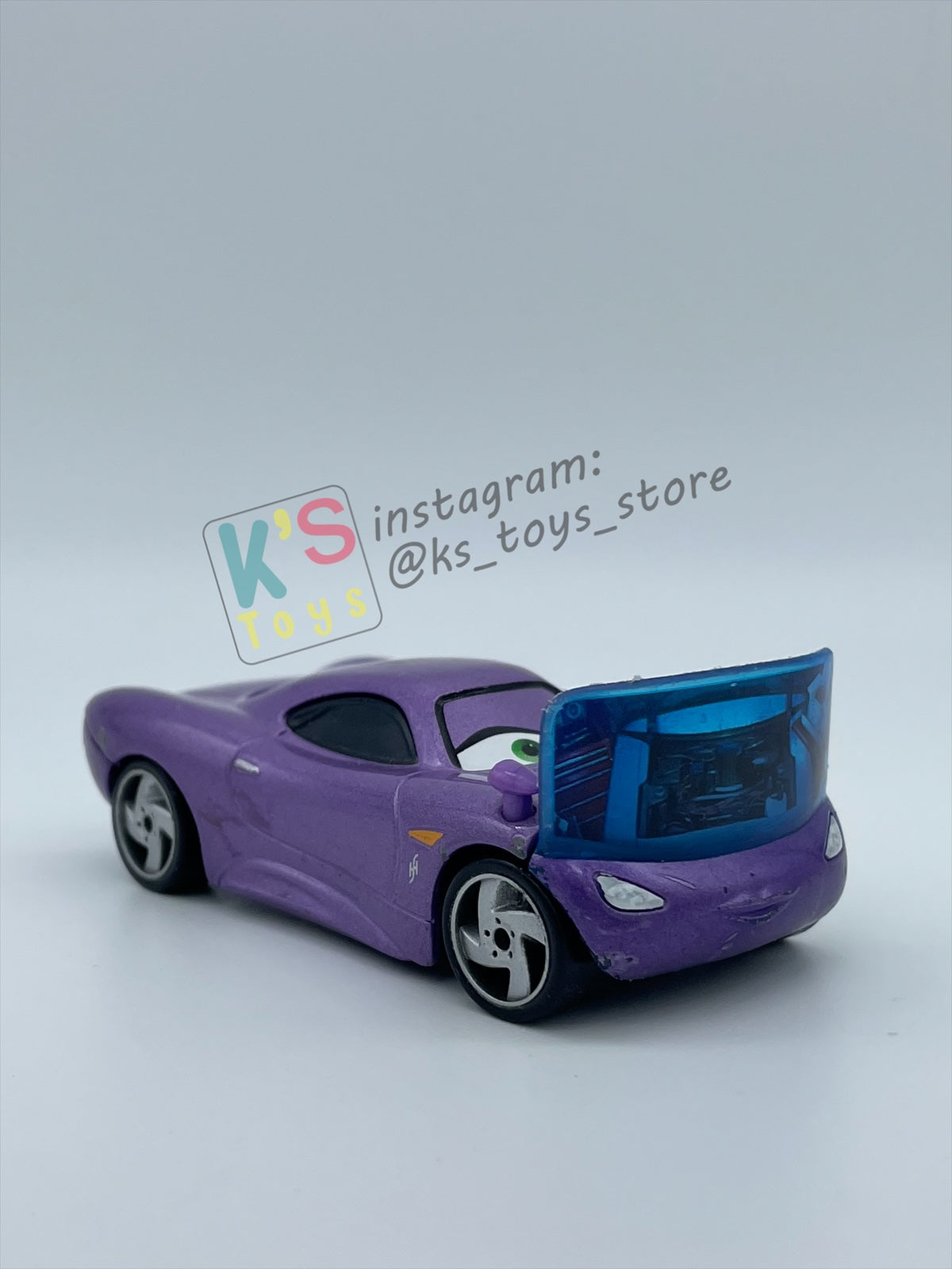 PRE-OWNED / LOOSE DISNEY PIXAR CARS 1:55 BY MATTEL - "HOLLEY SHIFTWELL WITH SCREEN" CARS 2 PALACE CHAOS SERIES - IN GOOD CONDITION