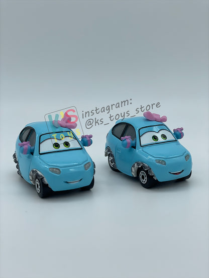 PRE-OWNED / LOOSE DISNEY PIXAR CARS 1:55 BY MATTEL - "LOUISE & LISA" CARS ON THE ROAD LIGHTS OUT - MINT CONDITION