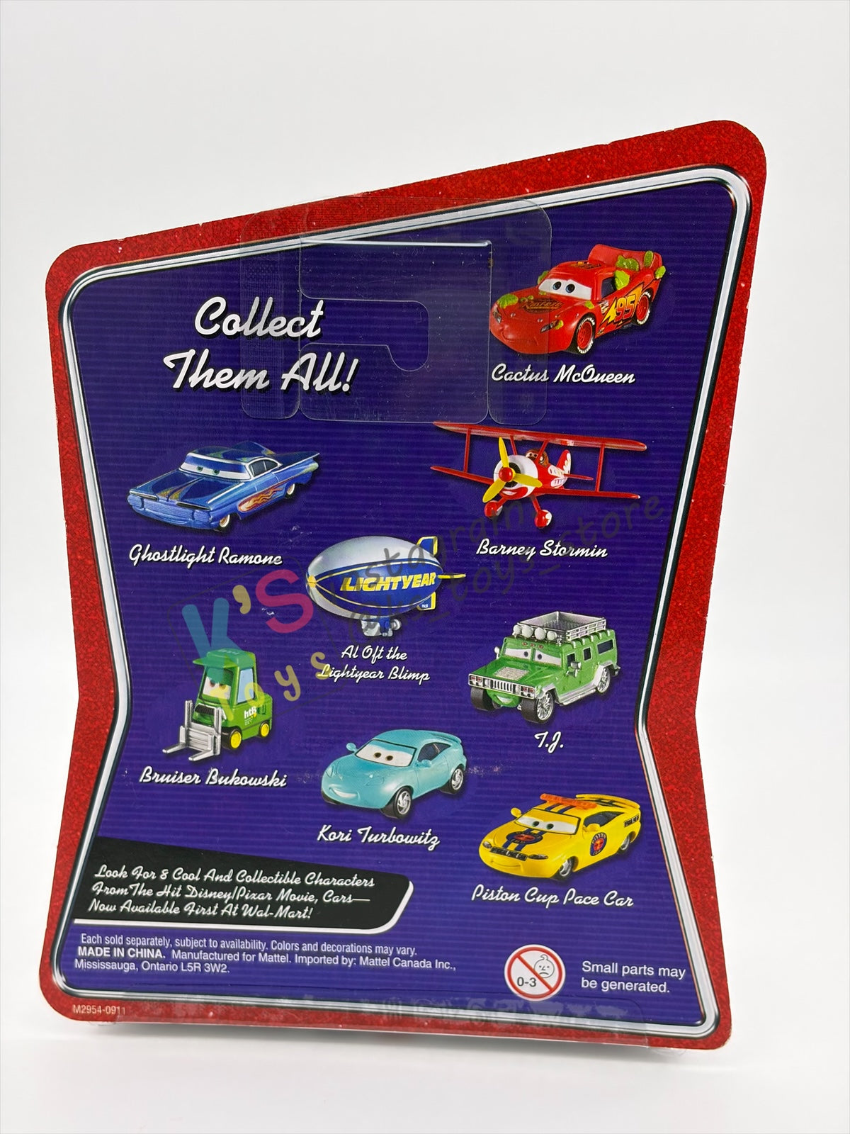 DISNEY PIXAR CARS BY MATTEL, KORI TURBOWITZ - WALMART SERIES - BNIP