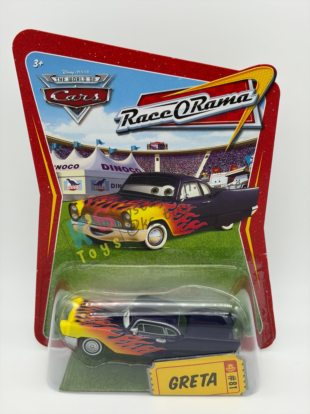 DISNEY PIXAR CARS BY MATTEL, "GRETA" - RACE ORAMA SERIES - BNIP