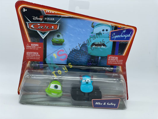 Disney Pixar Cars 1:55 2-Pack by Mattel - "MIKE AND SULLEY" - Supercharged - BNIP
