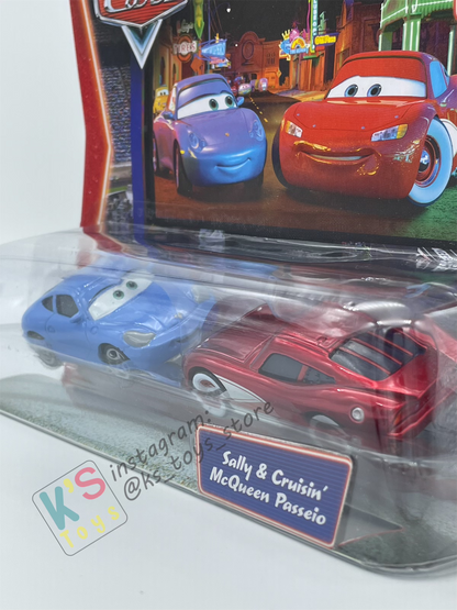 Disney Pixar Cars 1:55 2-Pack by Mattel - "SALLY AND CRUISING LIGHTNING MCQUEEN" - Supercharged - BNIP