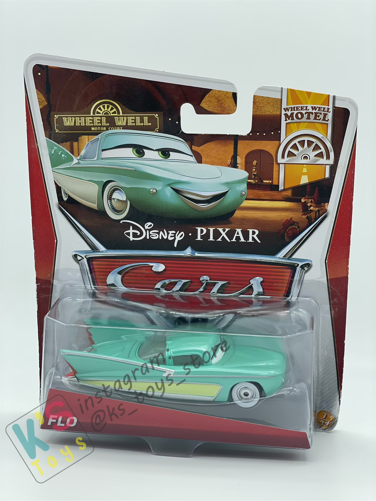 DISNEY PIXAR CARS BY MATTEL 1:55, FLO - WHEEL WELL MOTEL - BNIP