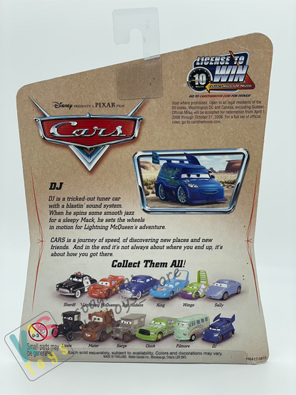 DISNEY PIXAR CARS BY MATTEL 1:55, DJ - FIRST RELEASED CARS - BNIP