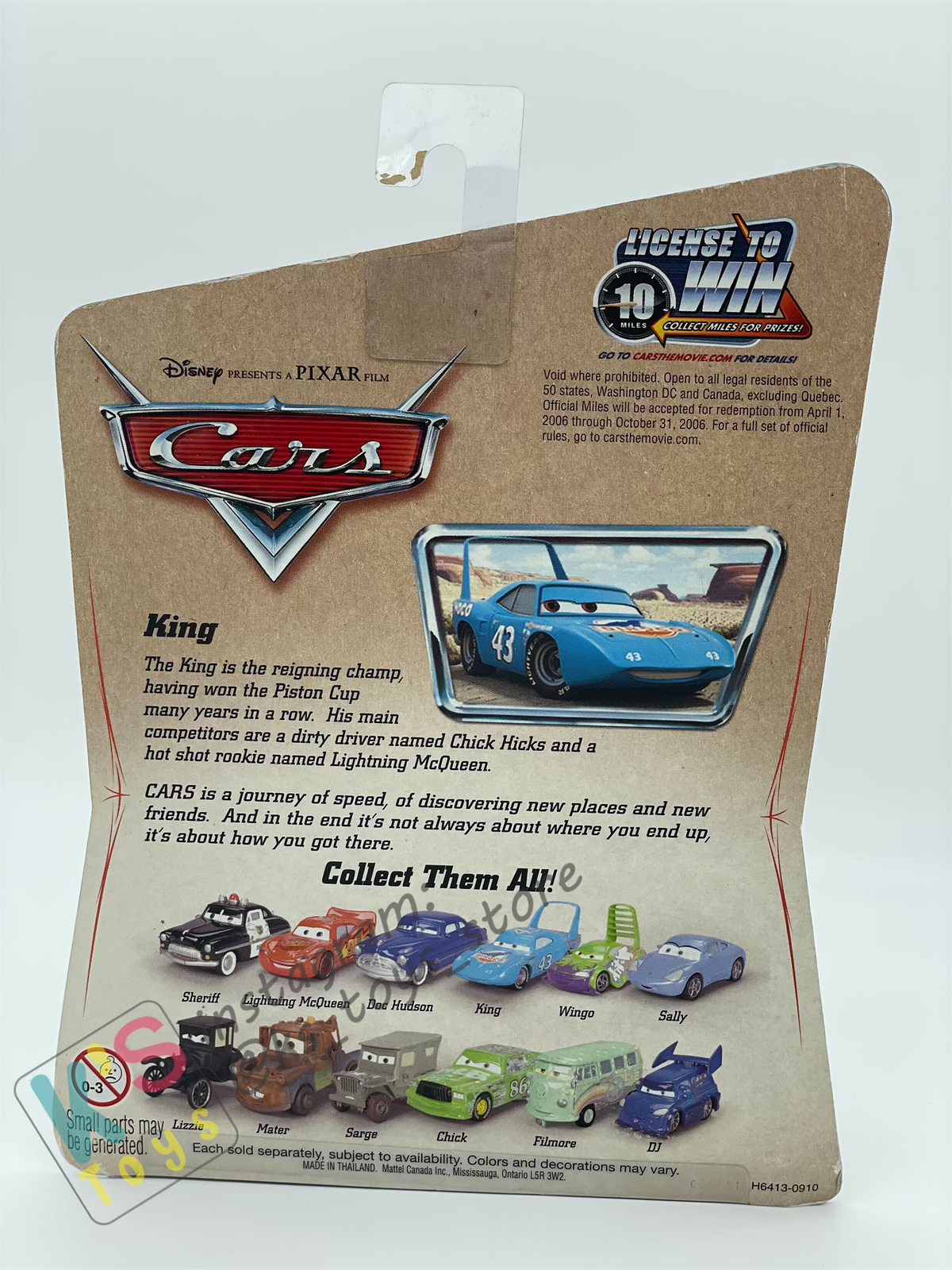 DISNEY PIXAR CARS BY MATTEL 1:55, KING, FIRST CARS RELEASED SERIES - BNIP