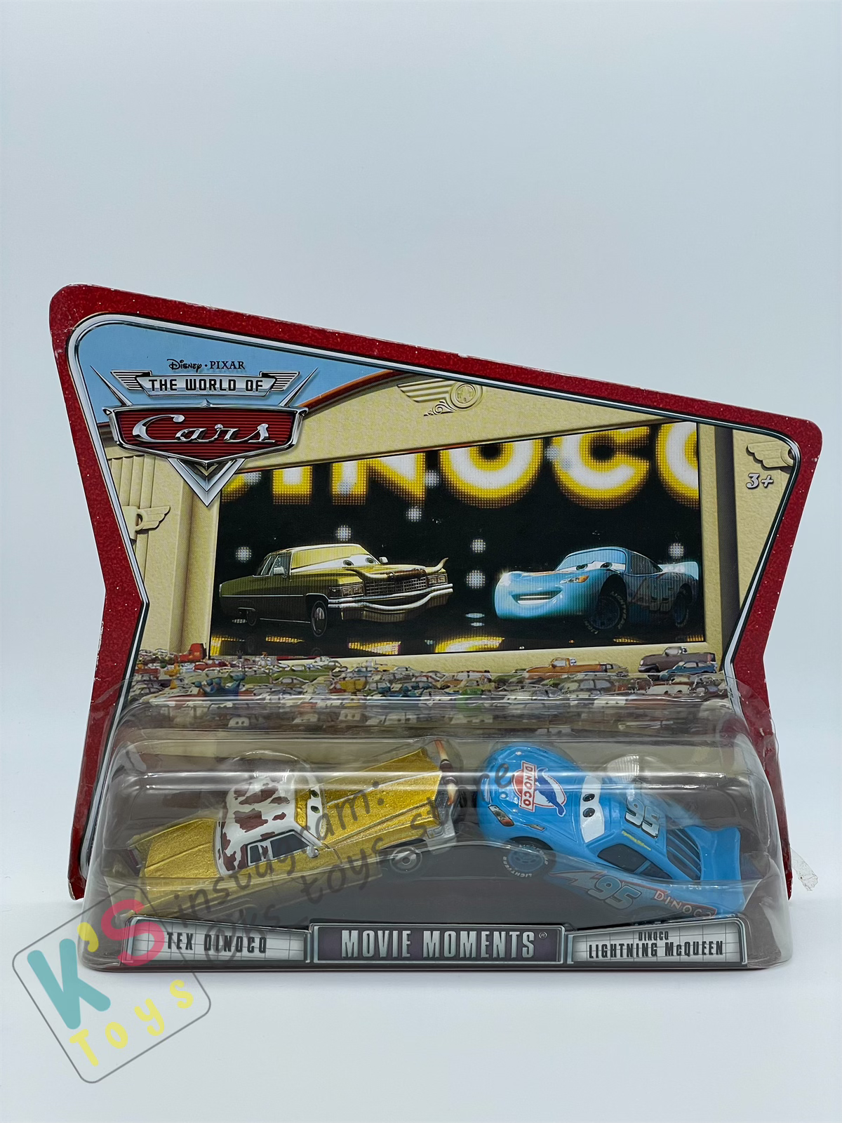 Disney Pixar Cars 1:55 by Mattel 2-Pack TEX DINOCO AND DINOCO LIGHTNING MCQUEEN - MOVIE MOMENTS SERIES - BNIP