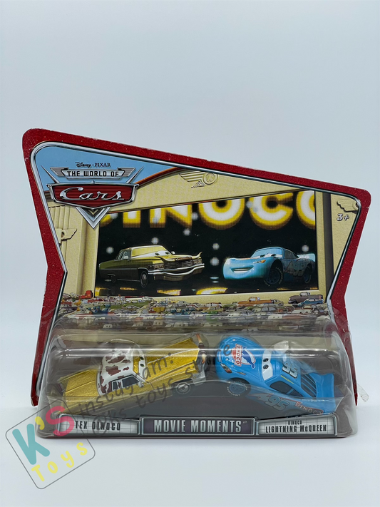 Disney Pixar Cars 1:55 by Mattel 2-Pack TEX DINOCO AND DINOCO LIGHTNING MCQUEEN - MOVIE MOMENTS SERIES - BNIP