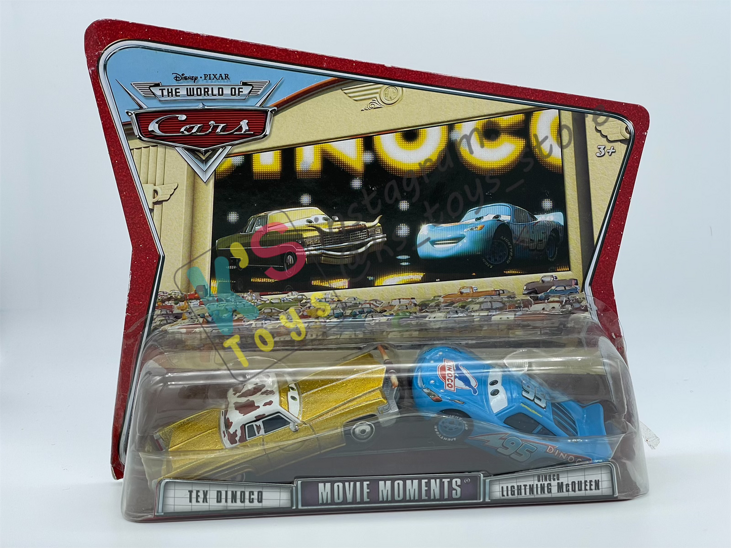 Disney Pixar Cars 1:55 by Mattel 2-Pack TEX DINOCO AND DINOCO LIGHTNING MCQUEEN - MOVIE MOMENTS SERIES - BNIP