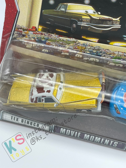 Disney Pixar Cars 1:55 by Mattel 2-Pack TEX DINOCO AND DINOCO LIGHTNING MCQUEEN - MOVIE MOMENTS SERIES - BNIP