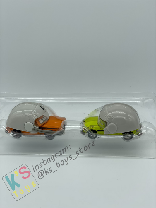 Disney Pixar Cars 1:55 by Mattel 2-Pack GREM WITH HELMET AND ACER WITH HELMET (VARIANT) - OIL RIG GETAWAY - BRAND NEW IN DAMAGED PACKAGING