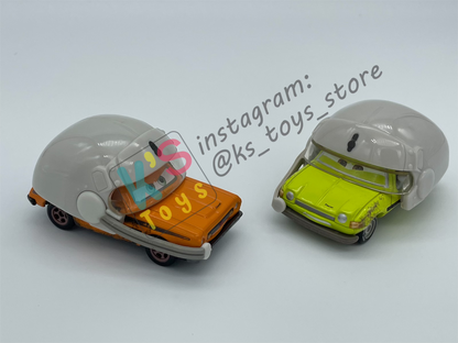 Disney Pixar Cars 1:55 by Mattel 2-Pack GREM WITH HELMET AND ACER WITH HELMET (VARIANT) - OIL RIG GETAWAY - BRAND NEW IN DAMAGED PACKAGING