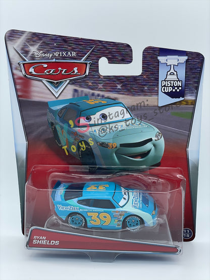 DISNEY PIXAR CARS BY MATTEL, "RYAN SHIELDS" - PISTON CUP SERIES - BNIP