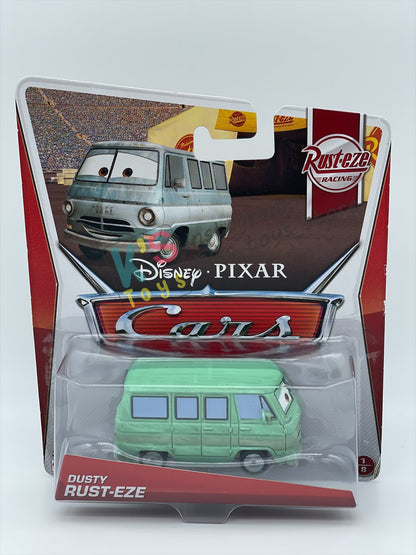 DISNEY PIXAR CARS BY MATTEL, "DUSTY RUST-EZE" - RUST-EZE RACING SERIES - BNIP