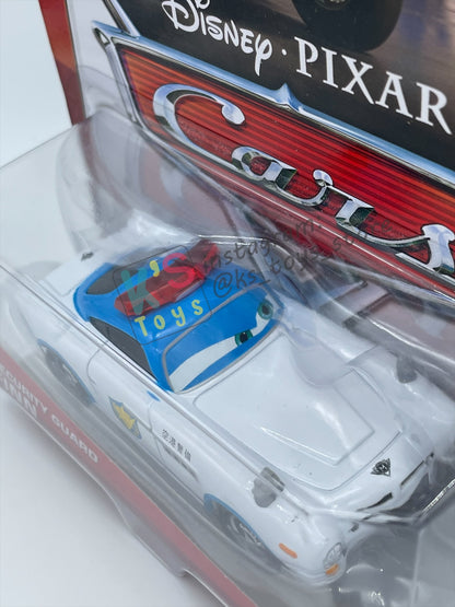 DISNEY PIXAR CARS BY MATTEL, "SECURITY GUARD FINN (VARIANT UNIBODY)" - AIRPORT ADVENTURE SERIES - BNIP
