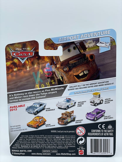 DISNEY PIXAR CARS BY MATTEL, "SECURITY GUARD FINN (VARIANT UNIBODY)" - AIRPORT ADVENTURE SERIES - BNIP