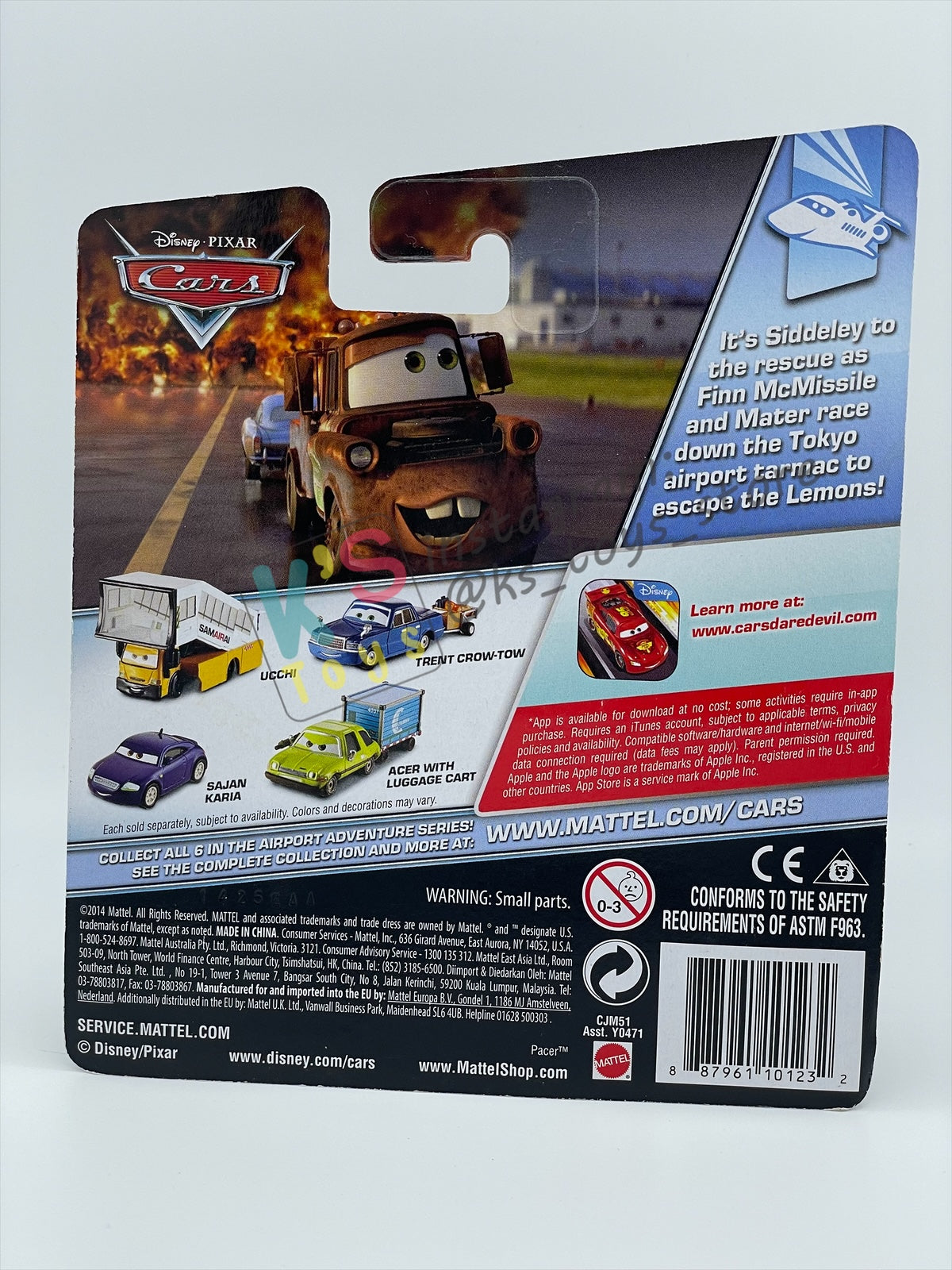 DISNEY PIXAR CARS BY MATTEL, "NAT MCLUGNUT AND MICHAEL HONKSEL" - AIRPORT ADVENTURE SERIES - BNIP