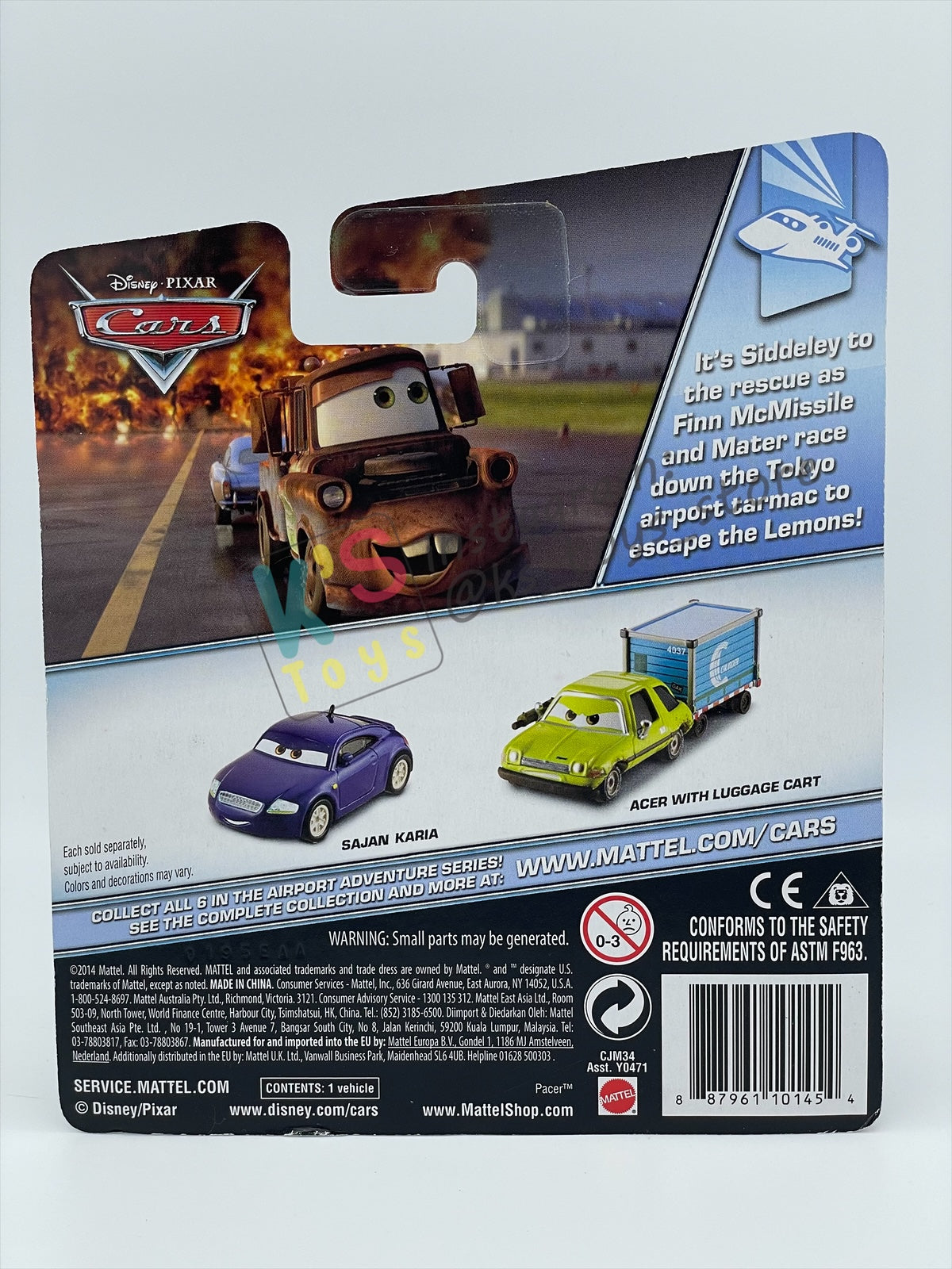 DISNEY PIXAR CARS BY MATTEL, "SAJAN KARIA" - AIRPORT ADVENTURE SERIES - BNIP