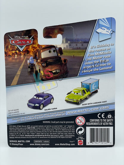 DISNEY PIXAR CARS BY MATTEL, "SAJAN KARIA" - AIRPORT ADVENTURE SERIES - BNIP