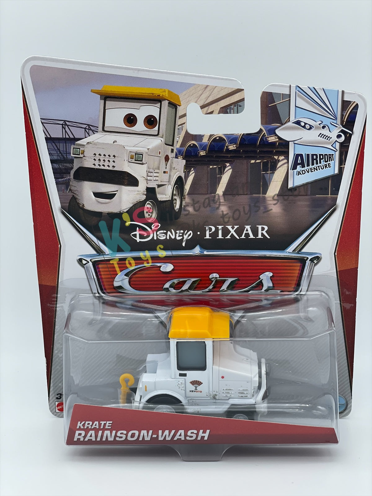 DISNEY PIXAR CARS BY MATTEL 1:55, "KRATE RAINSON-WASH" AIRPORT ADVENTURE SERIES - BNIP