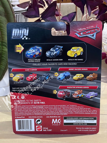 MINI RACERS DISNEY PIXAR CARS 3-PACK METALLIC FABULOUS LMQ, METALLIC JACKSON STORM AND METALLIC CRUZ RAMIREZ (METALLIC SERIES) - BNIP