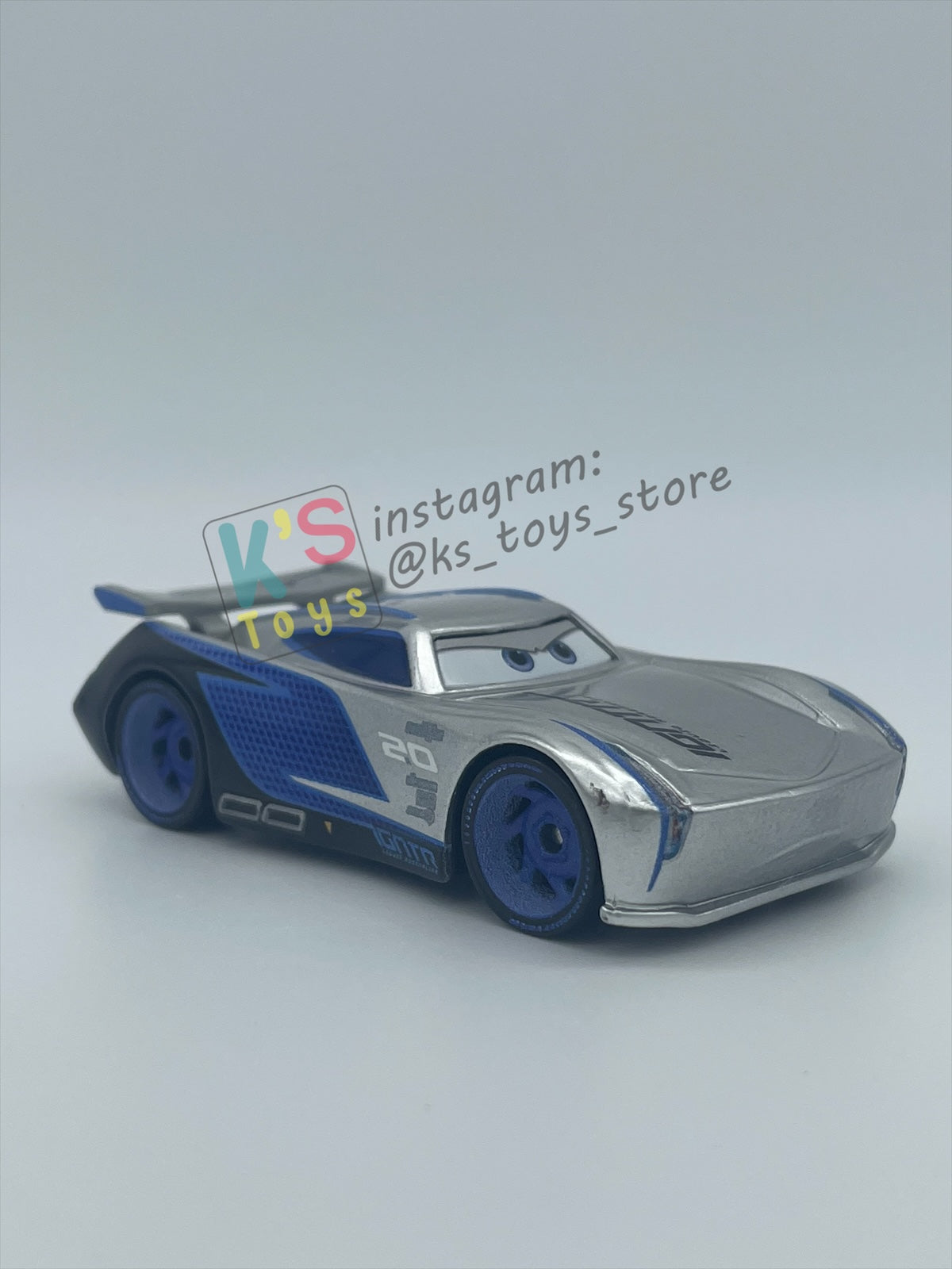 PRE-OWNED / LOOSE DISNEY PIXAR CARS BY MATTEL - "SILVER JACKSON STORM" - SILVER METALLIC FINISH SERIES - MINT / NEAR MINT CONDITION - READ DESCRIPTION!!!!!!!!!!!