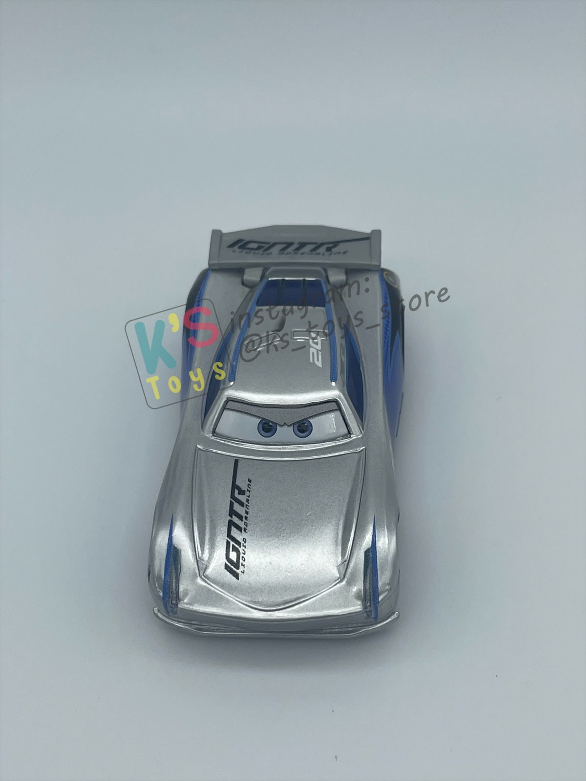 PRE-OWNED / LOOSE DISNEY PIXAR CARS BY MATTEL - "SILVER JACKSON STORM" - SILVER METALLIC FINISH SERIES - MINT / NEAR MINT CONDITION - READ DESCRIPTION!!!!!!!!!!!