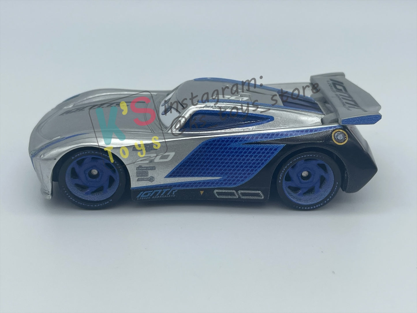 PRE-OWNED / LOOSE DISNEY PIXAR CARS BY MATTEL - "SILVER JACKSON STORM" - SILVER METALLIC FINISH SERIES - MINT / NEAR MINT CONDITION - READ DESCRIPTION!!!!!!!!!!!