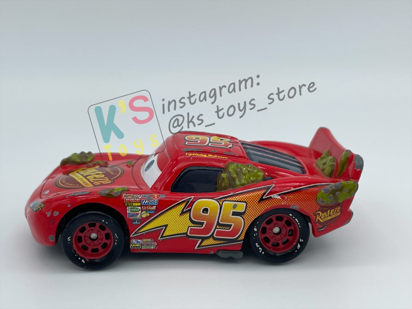 PRE-OWNED / LOOSE DISNEY PIXAR CARS BY MATTEL - "CACTUS LIGHTNING MCQUEEN" - CARS SERIES - PLAYED WITH GOOD CONDITION - READ DESCRIPTION!!!!!!!!!!!