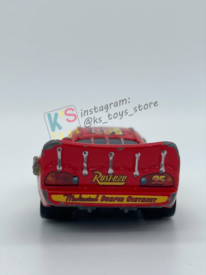 PRE-OWNED / LOOSE DISNEY PIXAR CARS BY MATTEL - "CACTUS LIGHTNING MCQUEEN" - CARS SERIES - PLAYED WITH GOOD CONDITION - READ DESCRIPTION!!!!!!!!!!!