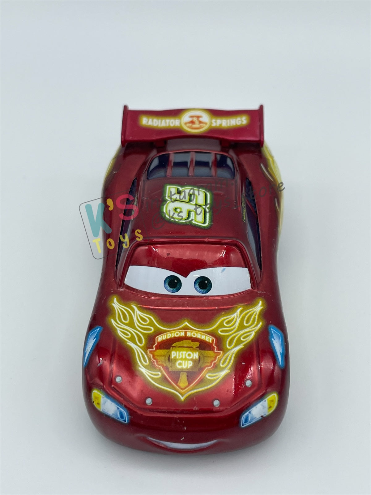 PRE-OWNED / LOOSE DISNEY PIXAR CARS BY MATTEL - "NEON METALLIC DECO LIGHNTING MCQUEEN" - NEON RACERS SERIES - PLAYED WITH GOOD CONDITION - READ DESCRIPTION!!!!!!!!!!!