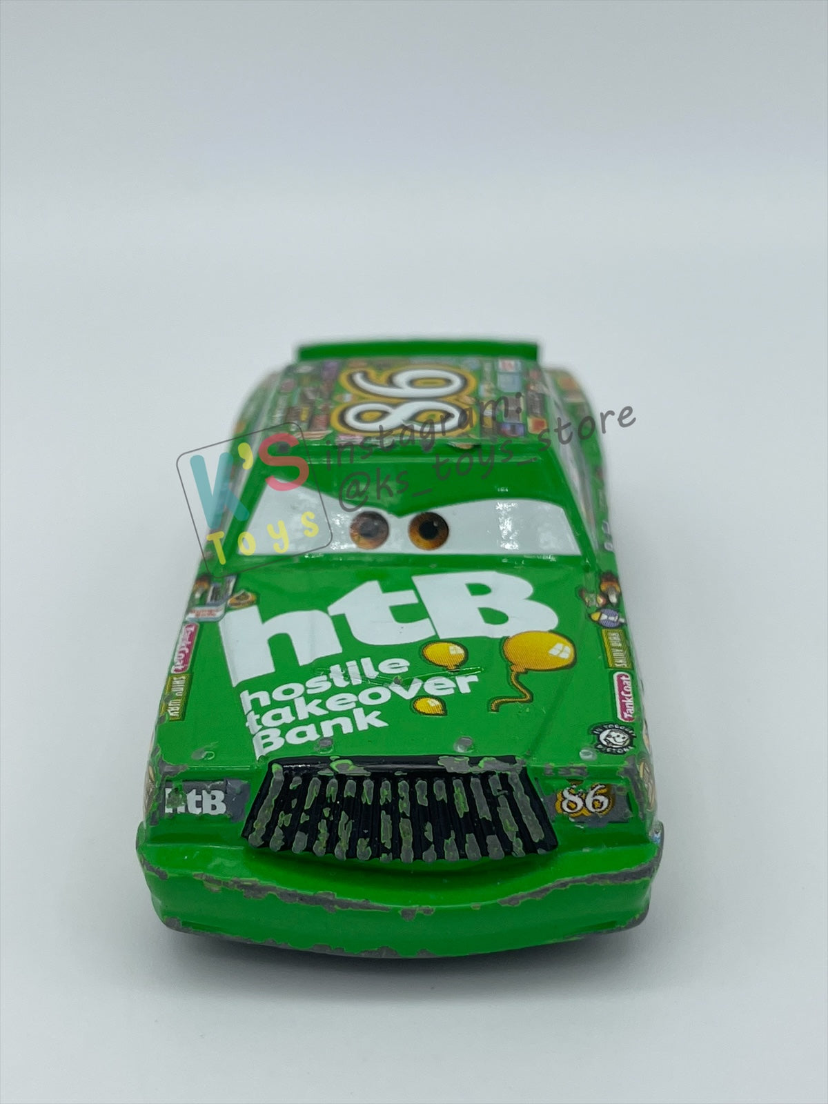 PRE-OWNED / LOOSE DISNEY PIXAR CARS BY MATTEL - "CHICK HICKS" - PLAYED WITH CONDITION - READ DESCRIPTION!!!!!!!!!!!