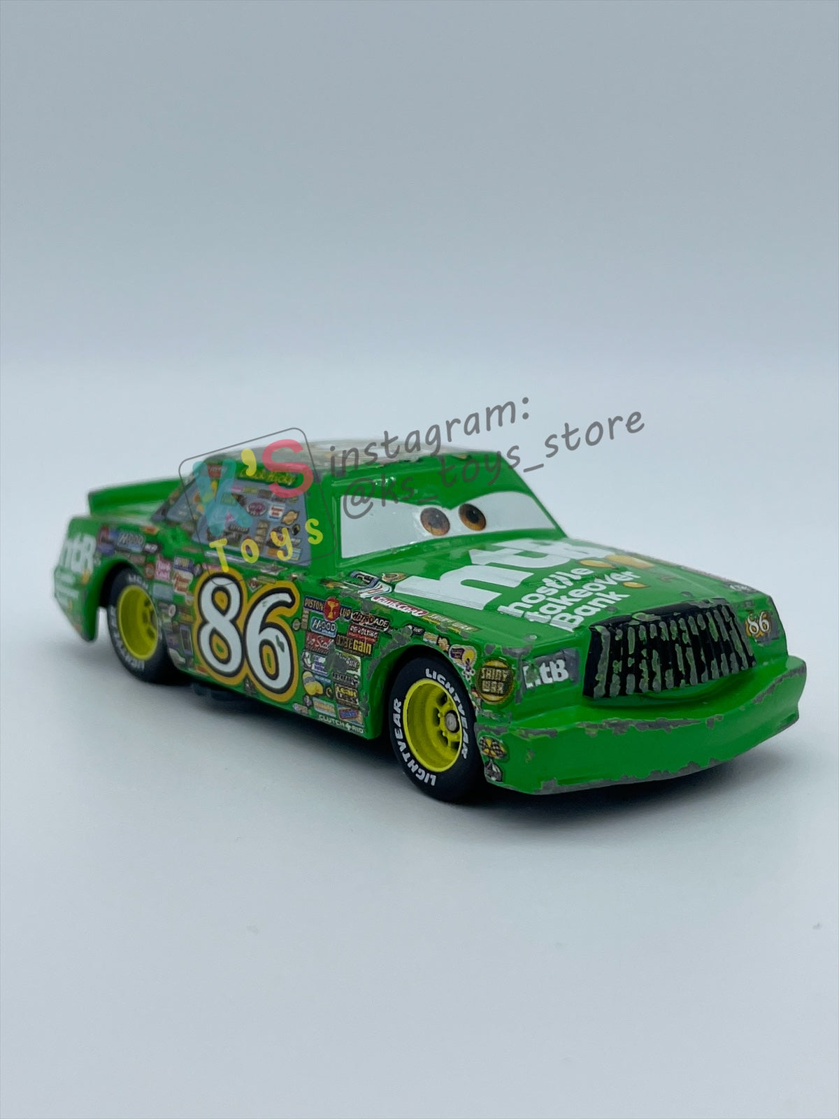PRE-OWNED / LOOSE DISNEY PIXAR CARS BY MATTEL - "CHICK HICKS" - PLAYED WITH CONDITION - READ DESCRIPTION!!!!!!!!!!!