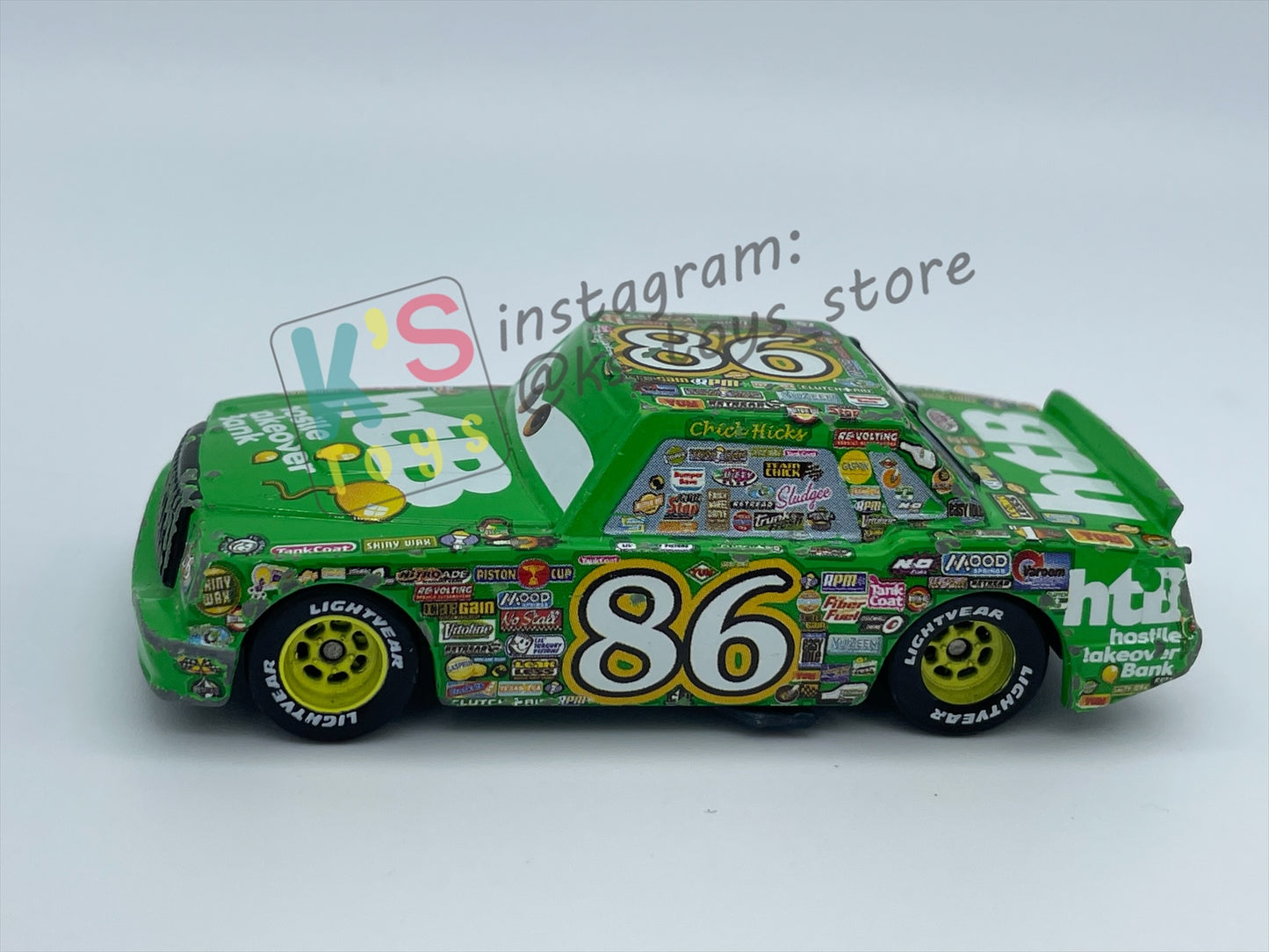 PRE-OWNED / LOOSE DISNEY PIXAR CARS BY MATTEL - "CHICK HICKS" - PLAYED WITH CONDITION - READ DESCRIPTION!!!!!!!!!!!