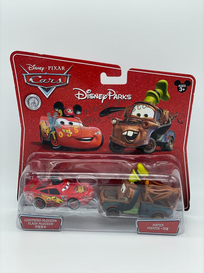Disney Pixar Cars 1:55 2-Pack Mickey Lightning McQueen and Goofy Mater, Exclusive Disney Parks - BNIP - READ DESCRIPTION!!!