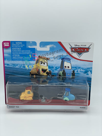 Disney Pixar Cars 1:55 2-Pack by MATTEL, SWEET TEA & GUIDO, The Cotter Pin Series - BNIP