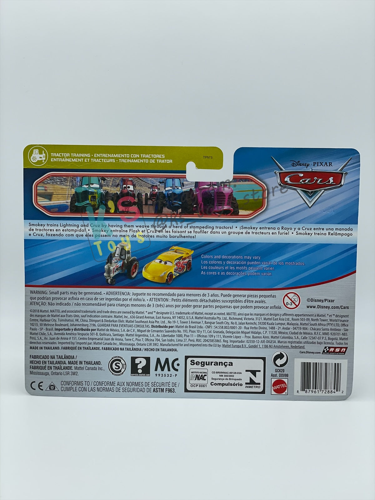 Disney Pixar Cars 1:55 2-Pack Bumper Save Racing Tractor and Rust-eze Cruz Ramirez - BNIP