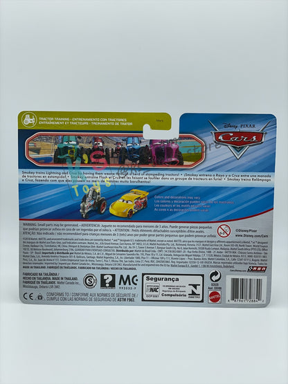 Disney Pixar Cars 1:55 2-Pack Bumper Save Racing Tractor and Rust-eze Cruz Ramirez - BNIP