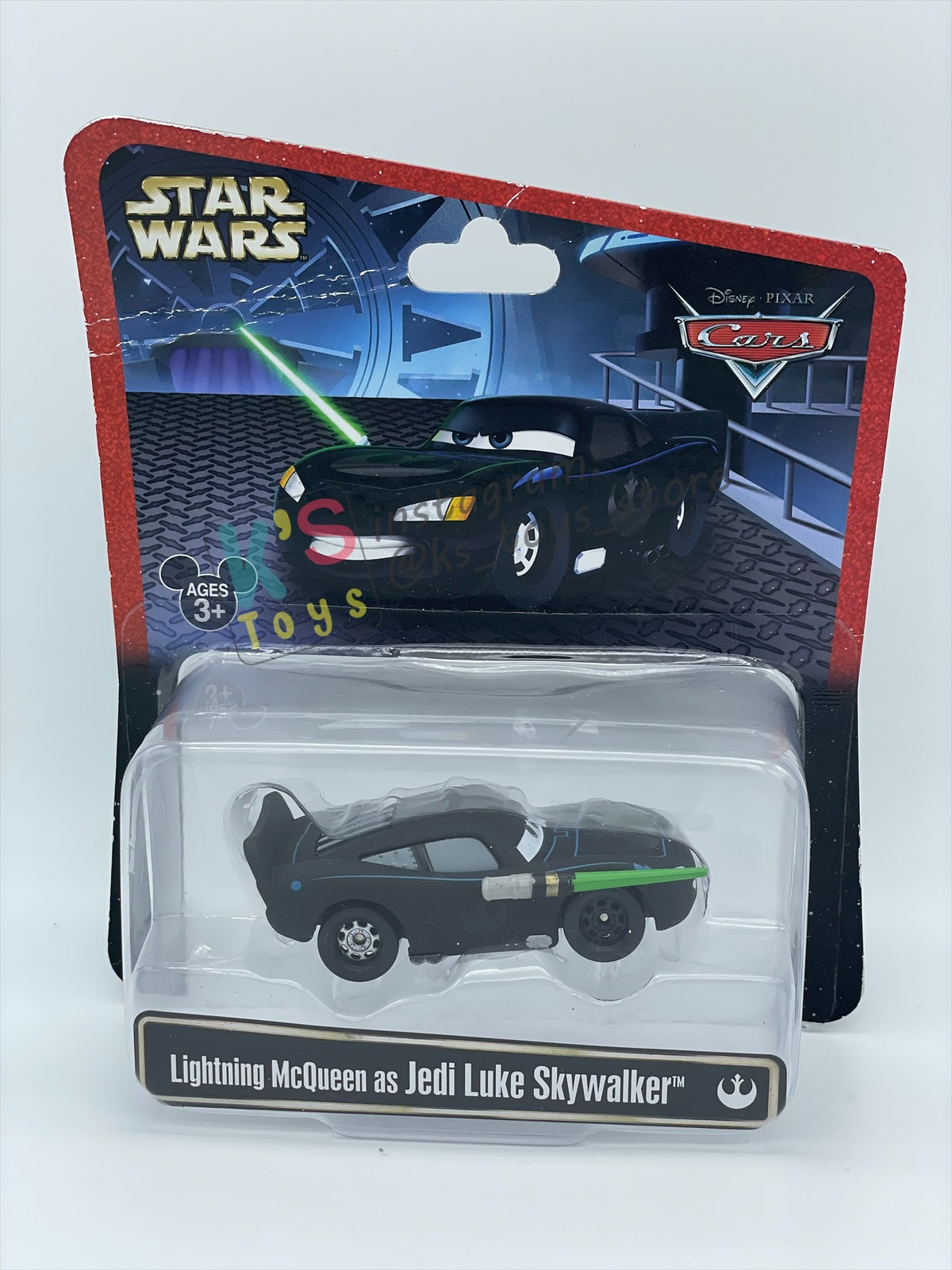 DISNEY PIXAR CARS 1:55 BY MATTEL EXCLUSIVE DISNEY PARKS "LIGHTNING MCQUEEN AS JEDI LUKE SKYWALKER" - BNIP