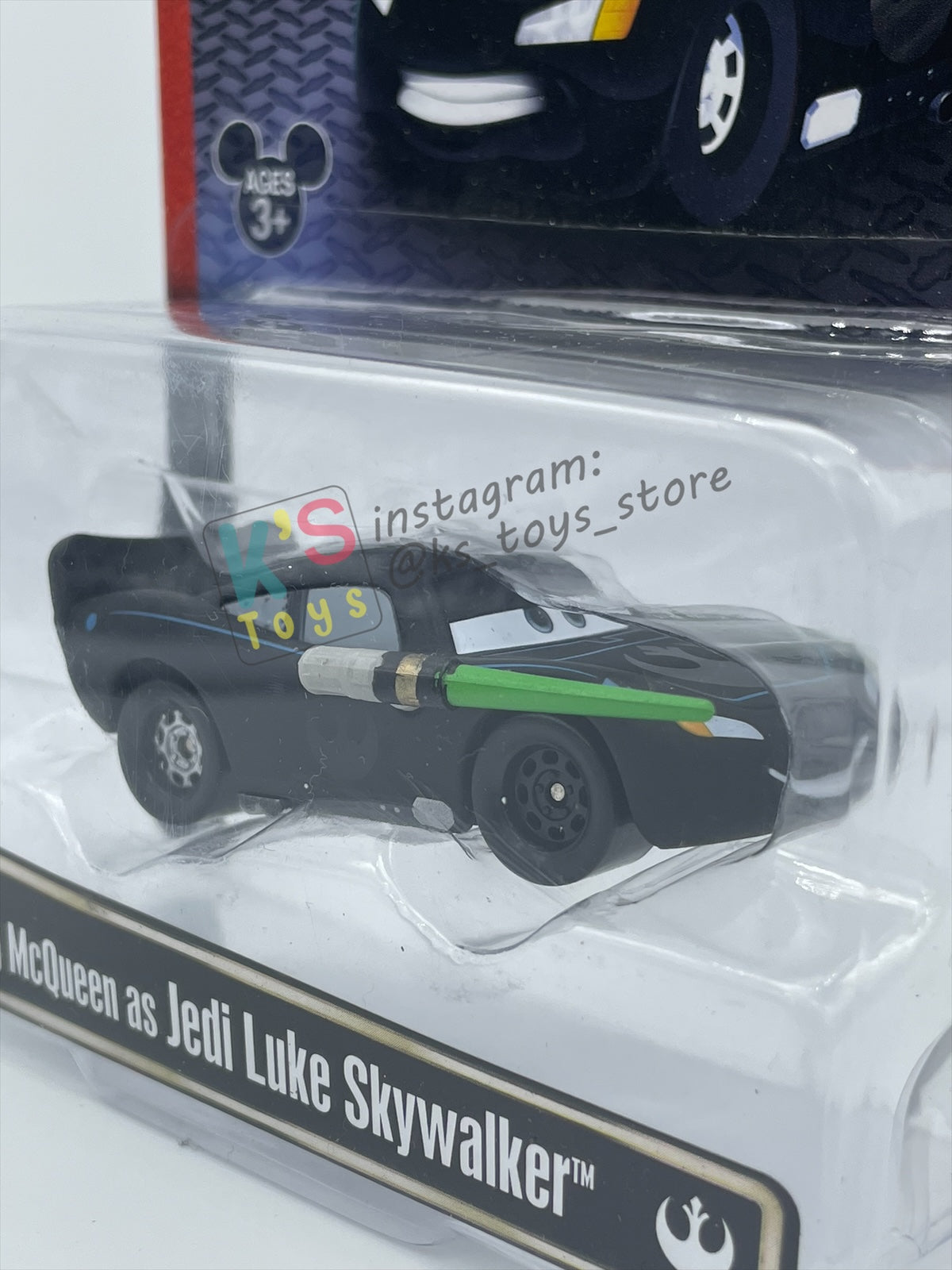 DISNEY PIXAR CARS 1:55 BY MATTEL EXCLUSIVE DISNEY PARKS "LIGHTNING MCQUEEN AS JEDI LUKE SKYWALKER" - BNIP