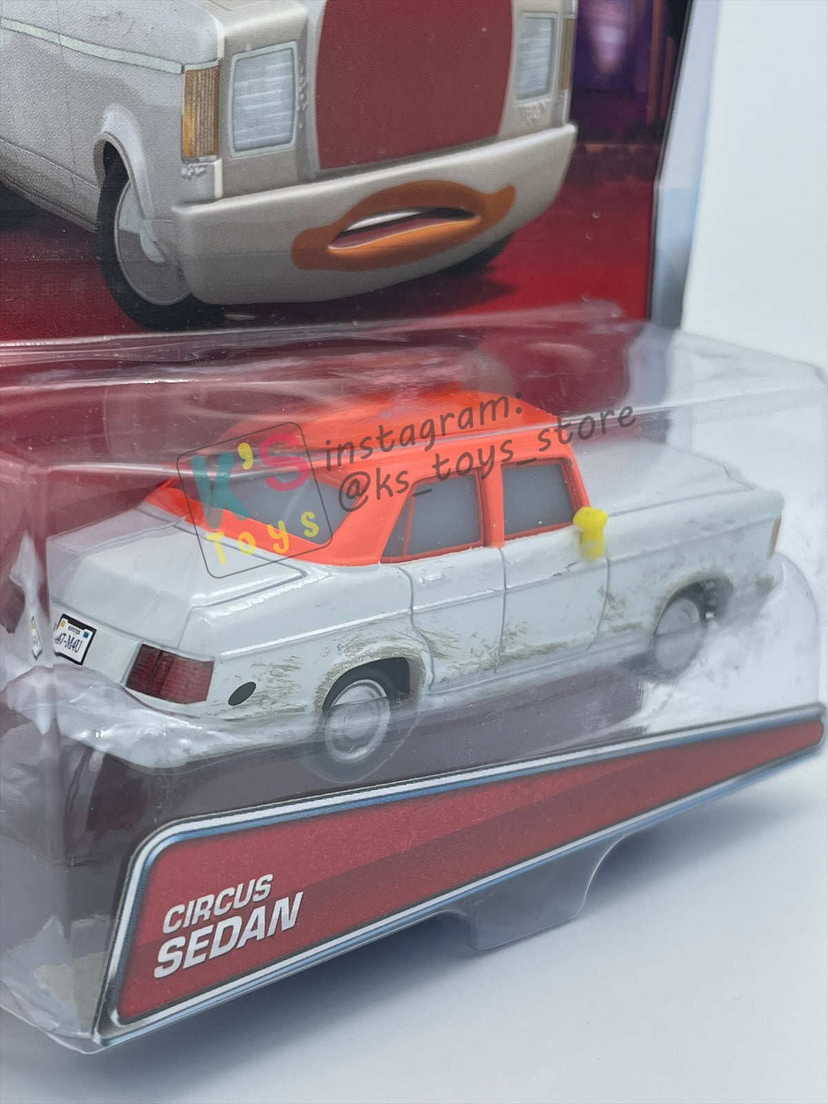 DISNEY PIXAR CARS BY MATTEL 1:55, "CIRCUS SEDAN" - SUPER CHASE SERIES - BNIP