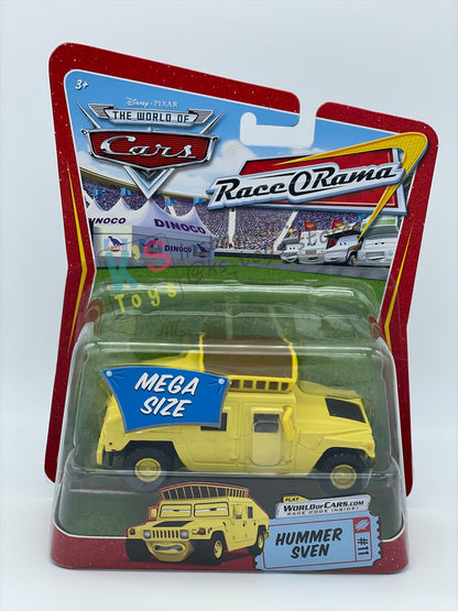 MEGA SIZE DISNEY PIXAR CARS BY MATTEL, HUMMER SVEN #11 - RACE ORAMA - BNIP