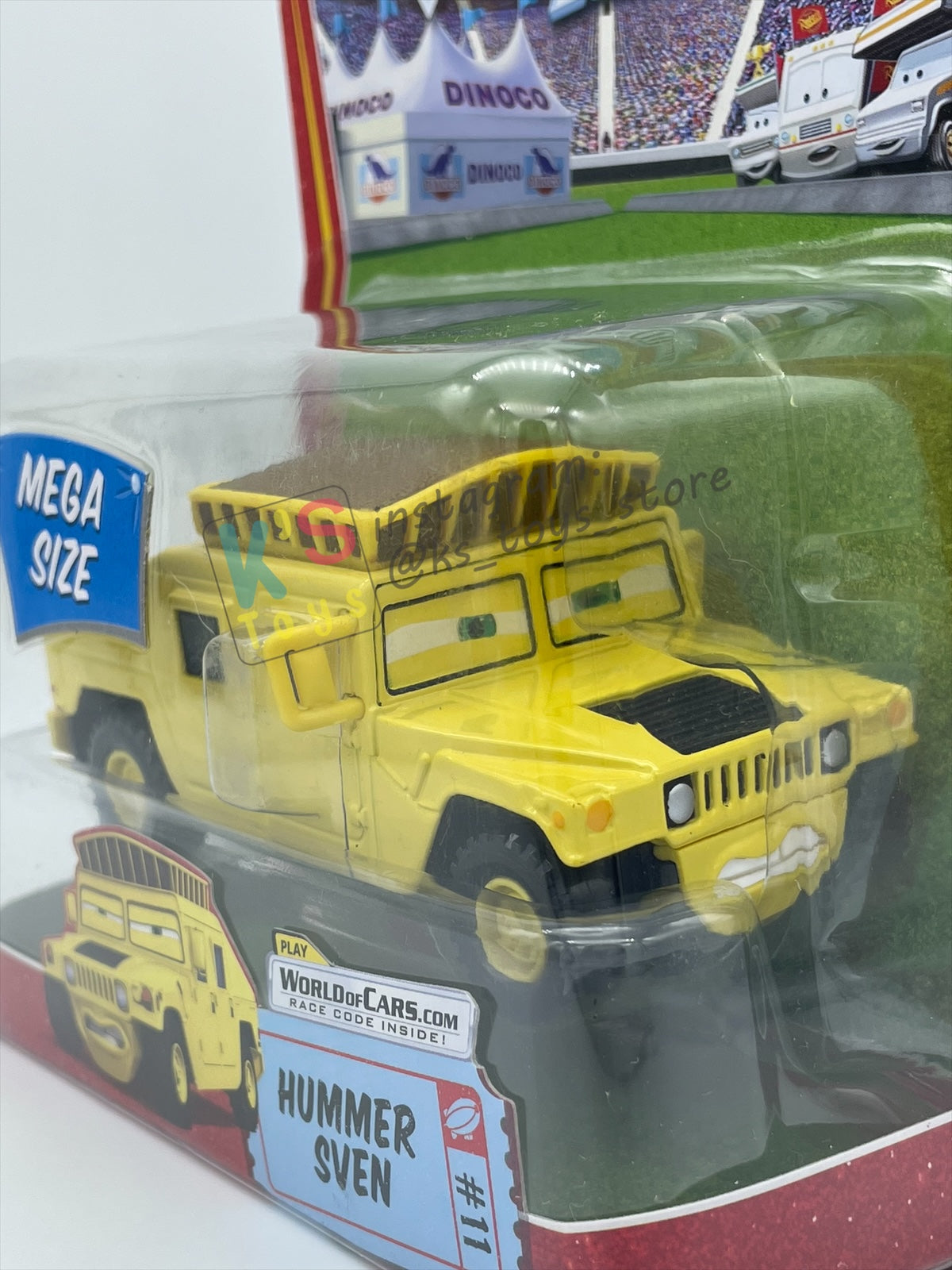 MEGA SIZE DISNEY PIXAR CARS BY MATTEL, HUMMER SVEN #11 - RACE ORAMA - BNIP