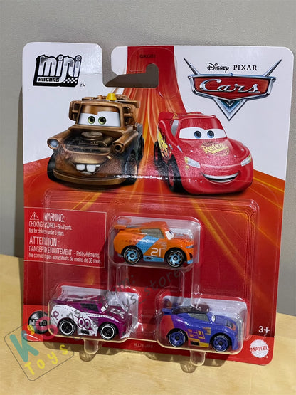 MINI RACERS DISNEY PIXAR CARS 3-PACK RYAN INSIDE LANEY, BARRY DEPEDAL, AND FLIP DOVER - BNIP