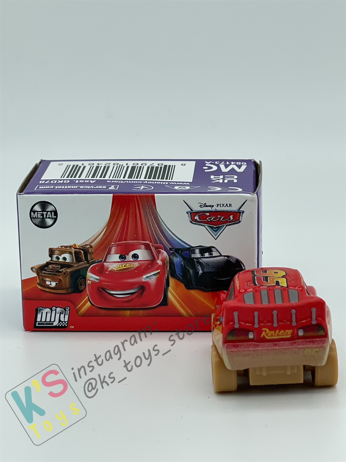 Mini Racers Pixar Disney Cars, 2022 Series 3 #28 DIRT TRACK LIGHTNING MCQUEEN