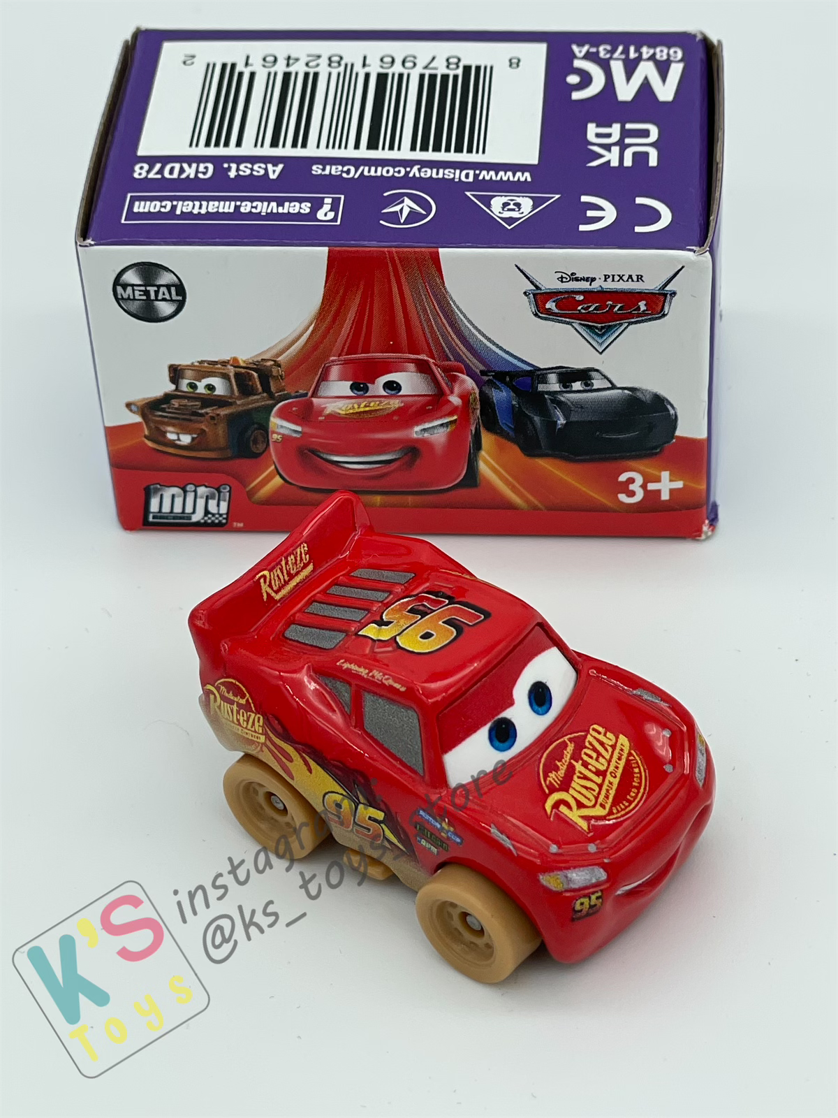 Mini Racers Pixar Disney Cars, 2022 Series 3 #28 DIRT TRACK LIGHTNING MCQUEEN