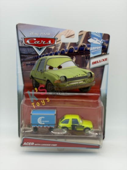 DELUXE DISNEY PIXAR CARS "ACER WITH LUGGAGE CART" AIRPORT ADVENTURE SERIES - BNIP