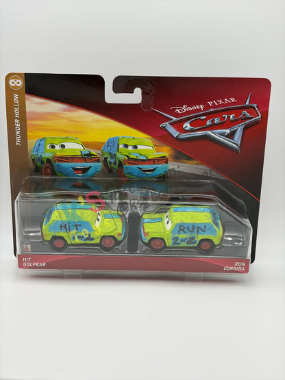 Disney Pixar Cars 1:55 by Mattel 2-Pack Thunder Hollows, Hit & Run - BNIP