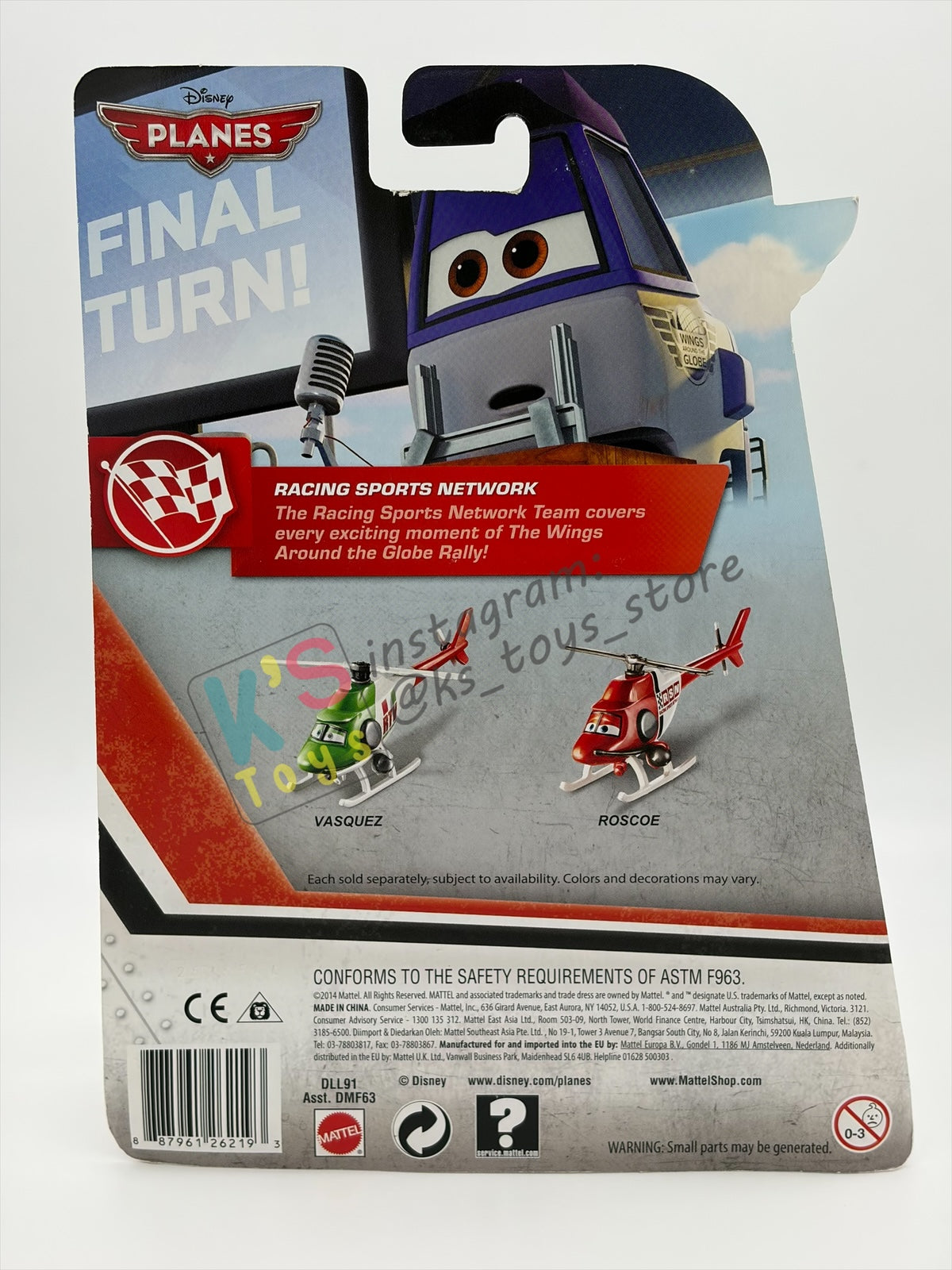 DISNEY PLANES BY MATTEL - "COLIN COWLING" - RACING SPORTS NETWORK - BNIP